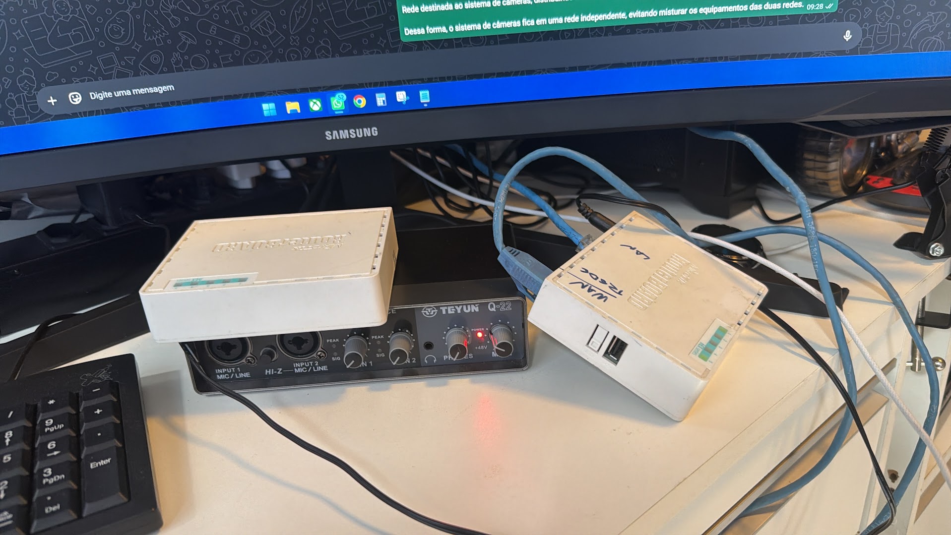 Equipamentos de rede conectados para configuração